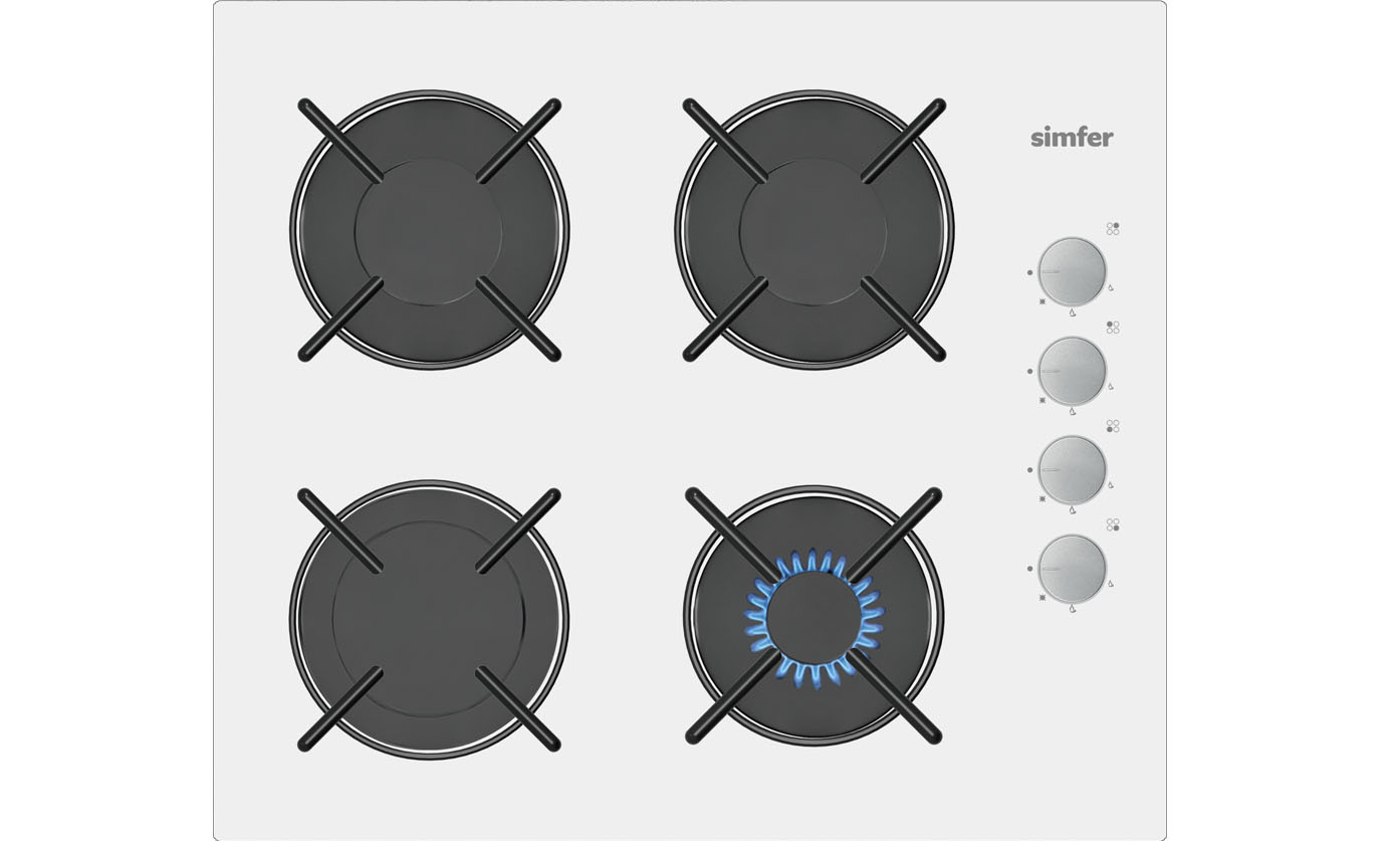 SİMFER 3507 WHITE GLASS BUILT-IN HOB