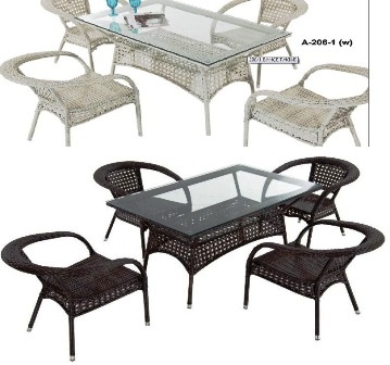 RATTAN 80X130 RECTANGULAR TABLE SET